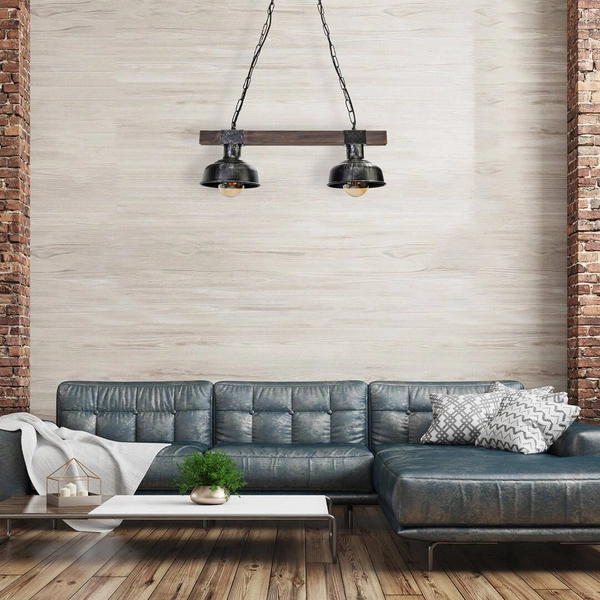 Lampa wisząca FARO BLACK / WOOD 2xE27 60W MLP6242