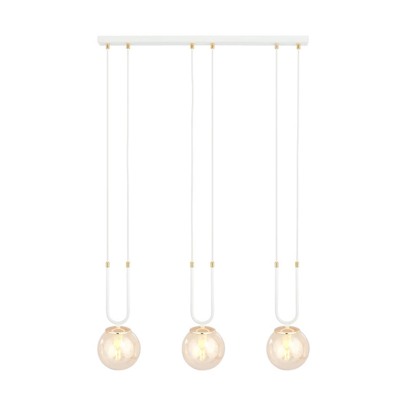Lampa wisząca Emibig GLAM 3 Biały/MIODOWY 1117/3