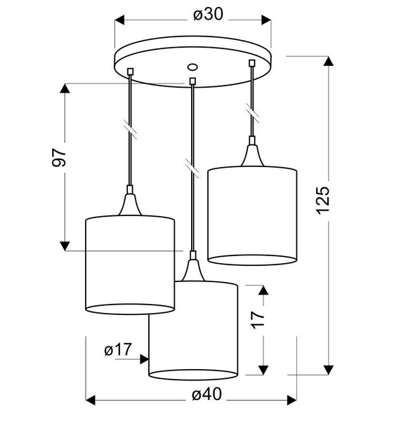 Lampa wisząca LONG 33-73969 czarno-złota 3x40W E14