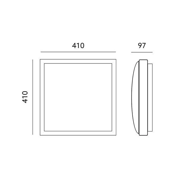 Kwadratowy plafon SAMIRA B czarna 2x E27 szer 41cm