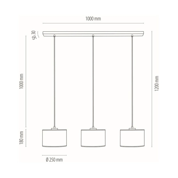 Lampa Wisząca Dove 3xE27 Max.40W Chromowany Metal/Przezroczysty Kabel PCV/Abażur z Białej Tkaniny 15380328
