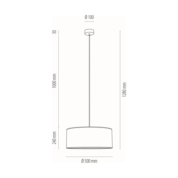 Lampa Wisząca Malo 1xE27 Max.60W Dąb Olejowany/Przezroczysty Kabel PCV/Tapeta Wielobarwna 16150174