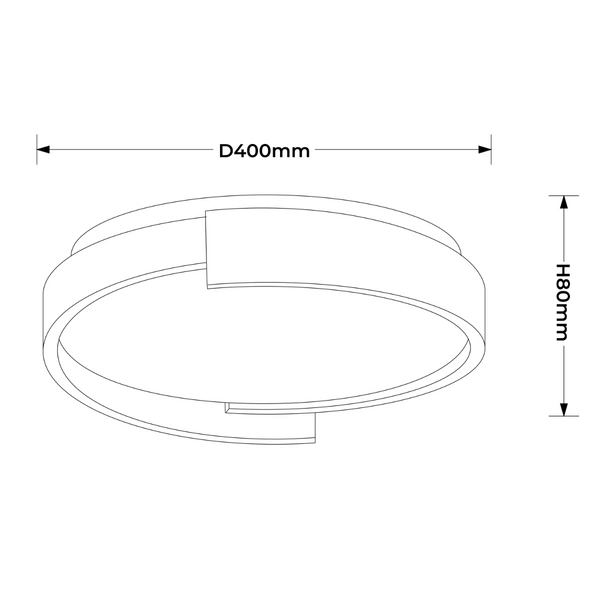 Plafon Halo 38 cm czarny LED CCT