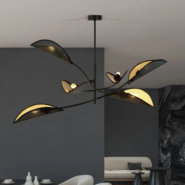 Lampa sufitowa Emibig LOTUS 6 Czarny/GOLD 1106/6