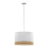 Lampa wisząca rattanowa do jadalni PAGLIA WHITE szer. 38cm | biały 6533