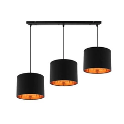 Lampa wisząca, listwa, CANDIDA, 33-00736, czarny/złoty, 3x40W E27