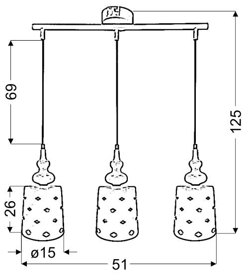 Lampa wisząca HAMP 33-51943 biała 3x60W E27