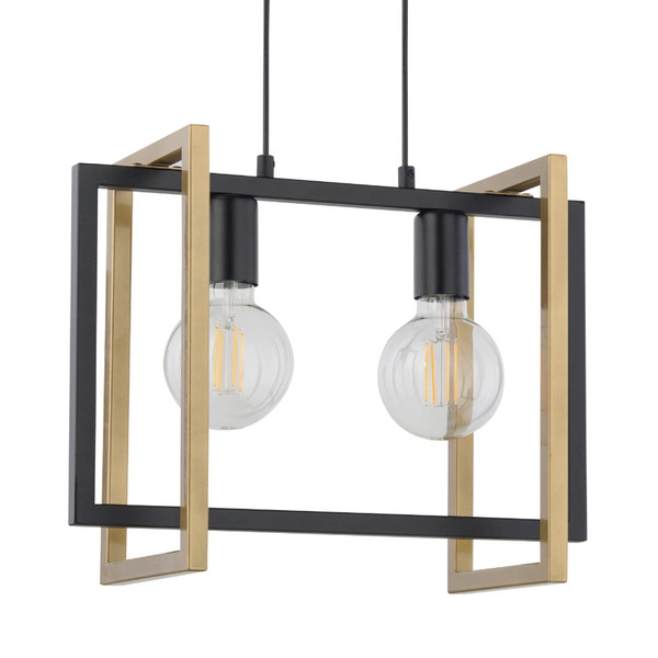 Nowoczesna lampa wisząca EDEN 2x E27 60W szer. 41cm | czarny złoty