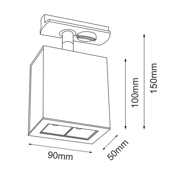 Spot A - Glare track 2 - Biały - Szynoprzewód 1F 230V 3000K 6320 Antigo