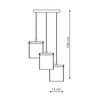Lampa wisząca CANTOS III, chrom/transparentny, 3x6W LED, barwa neutralna 4000K