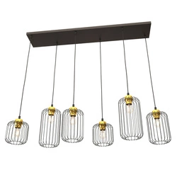 Lampa wisząca Emibig VANDER 6 BL GOLD 1364/6