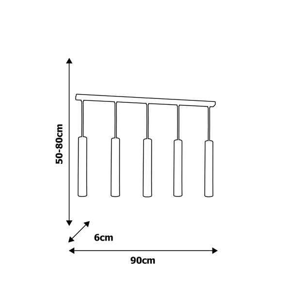 Lampa wisząca nowoczesna zwis JOKER V czarny szer. 90cm