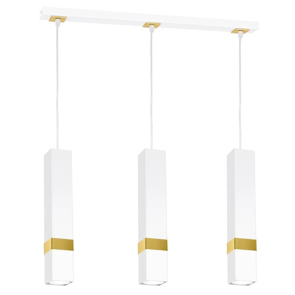 Nowoczesna lampa wisząca listwa VIDAR WHITE/GOLD 3xGU10 MLP6276