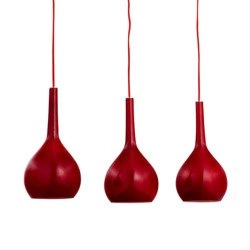 Lampa wisząca kropla listwa VETRO czerwona szer. 63cm