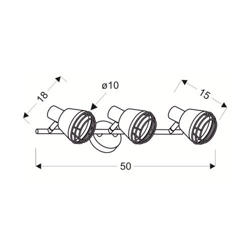 Lampa ścienna/sufitowa NERIA, 93-82572, czarny/miedziany, 3x40W E14