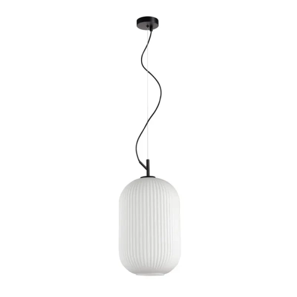 Lampa wisząca Rues śr. 25cm E27 | czarny/biały