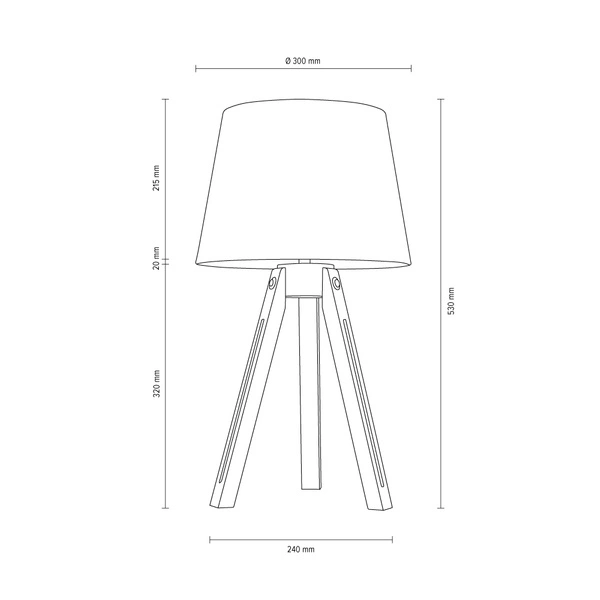 Tripod Lampa Stołowa 1xE27 Max.40W Dąb olejowany/Transparentny/Antracyt 6114074