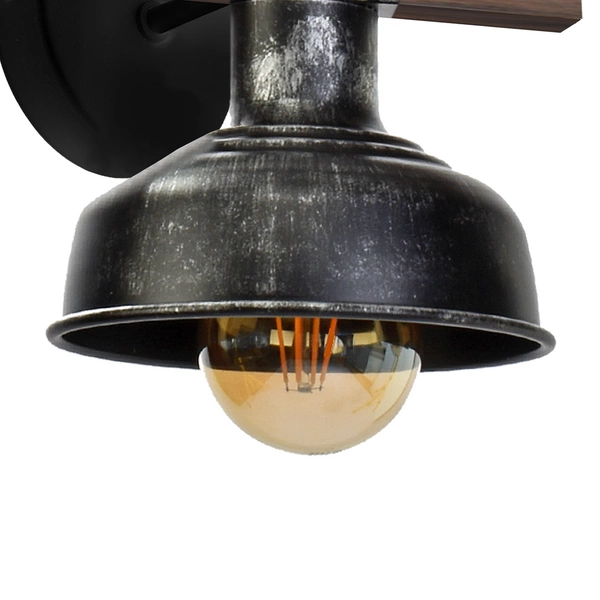 Kinkiet FARO BLACK / WOOD 1xE27 60W MLP6241