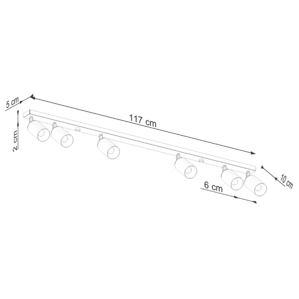 Plafon WINX 6L czarny/chrom
