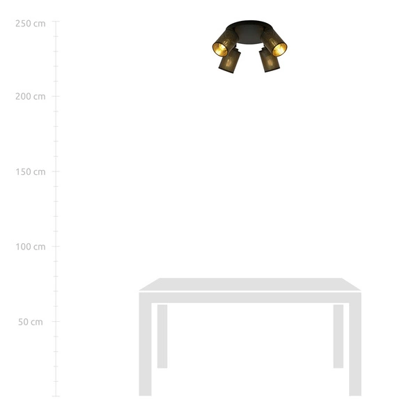 Lampa sufitowa Emibig BRONX 4 PREMIUM Czarny 1152/4PREM