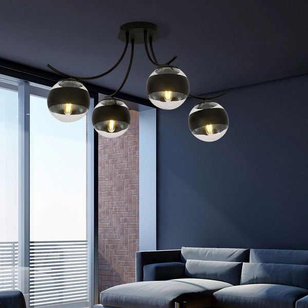 Lampa sufitowa Emibig BOSTON 4 Czarny/STRIPE 1111/4