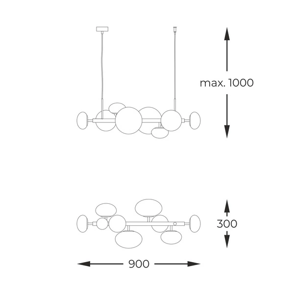 1192 OMI LAMPA WISZĄCA CZARNY