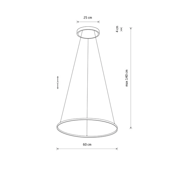 Lampa wisząca CIRCOLO LED M 3000K 21W 660lm szer.60cm wys.140cm CRI>90 | Biały 11604