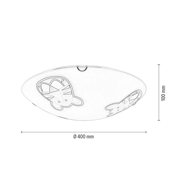 Lampa Sufitowa Lenny 2xE27 Max.60W Chromowany Metal/Białe Szkło Ze Wzorem Tygrysa 4564002