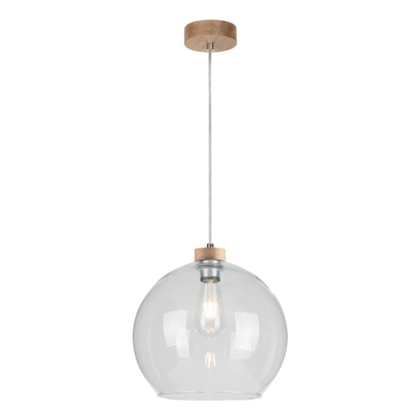 Laguna Wood Lampa Wisząca 1xE27 Max.60W Dąb Olejowany/Transparentny PVC/Transparentny 18730174