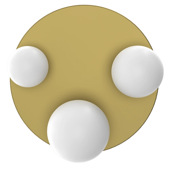 Nowoczesna lampa sufitowa BIBIONE GOLD, MLP8395, złota z białymi kloszami, 3x25W G9