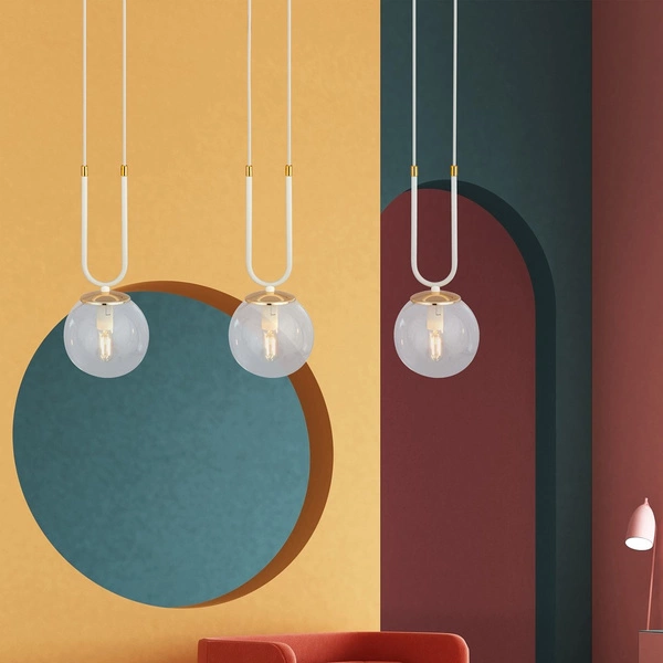Lampa wisząca Emibig GLAM 3 Biały/TRANSPARENT 1116/3