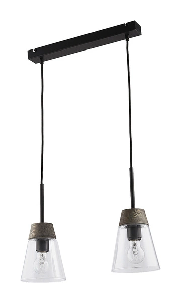 Nowoczesna Lampa wisząca DOMINO wys. 60cm 2xE27 15W IP20 | Szarny