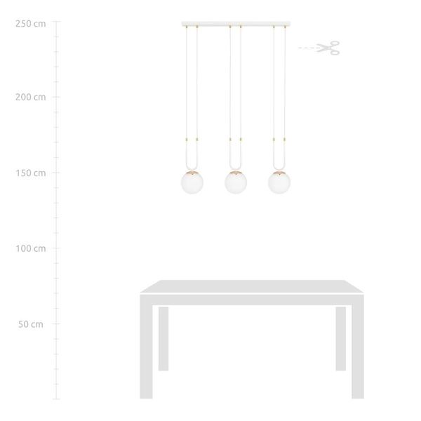 Lampa wisząca Emibig GLAM 3 Biały/OPAL 1115/3