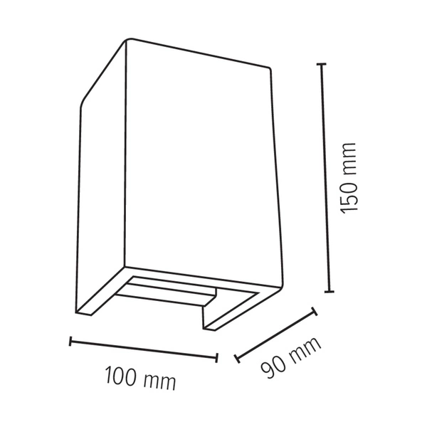 Kinkiet blokowy 2xGU10 Max.6W Szary Beton 8973236