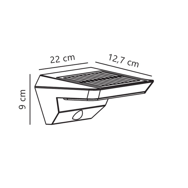 Kinkiet Agena Solar LED 3000K Biała ciepła Plastik | Czarny
