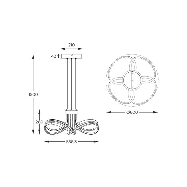MD5520-4-3BGBDT ABRO LAMPA WISZĄCA CZARNO-SZARO-ZŁOTA/BLACK-GREY-GOLD