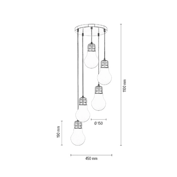 Lampa wisząca BULB V żarówki 2820502