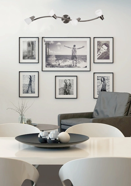 Lampa sufitowa/ścienna SELIA listwa 94-70005 nikiel/chrom/biały 4xG9