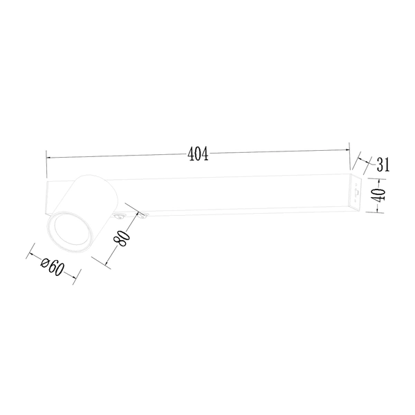 Kinkiet Magnet 9W+1xGU10 3000/4000K Czarny Lewy