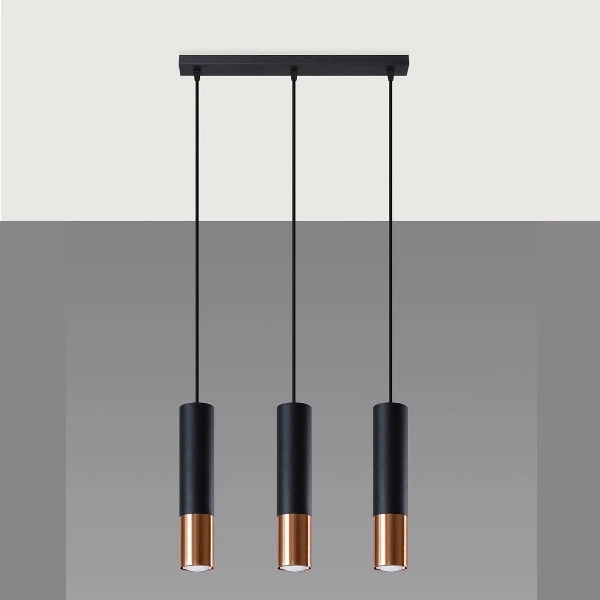 Lampa wisząca LOOPEZ 3L czarny/miedź SL.0948