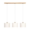 Boho Lampa Wisząca 3xE27 Max.40W Dąb Olejowany/Transparentny PVC/Beżowy 16910374