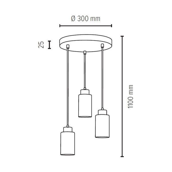Bosco Lampa Wisząca 3xE27 Max.60W Orzech/Transparentny/Biały 1720576