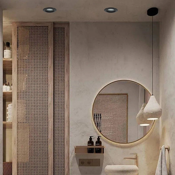 Ruchome oczko podtynkowe do łazienki LAGOS IP65 czarne