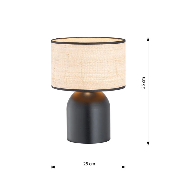 Lampa biurkowa Emibig ASPEN LN1 Czarny/RATTAN 1324/LN1