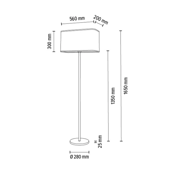 Lampa podłogowa Cadre 1xE27 maks. 40W chromowany metal/przezroczysty kabel PVC/biały klosz z tkaniny 13920128