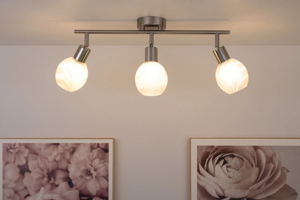 Lampa Sufitowa Sara 3xE14 Max.40W Metal Satin/Białe Szkło 2841032