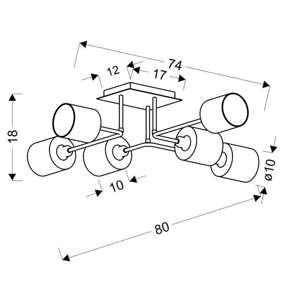 Lampa sufitowa SAX 36-70708 satynowa 6x40W E14
