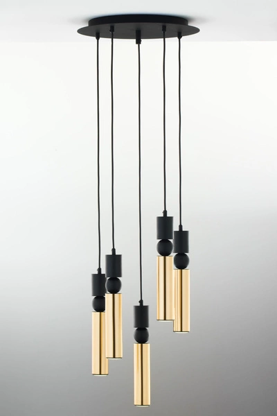 Nowoczesna Lampa wisząca ALAS wys. 35-136cm 5xG10 14W IP20 | Złoty