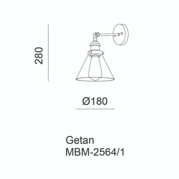 Kinkiet LOFT dł. 18cm E27 | czarny