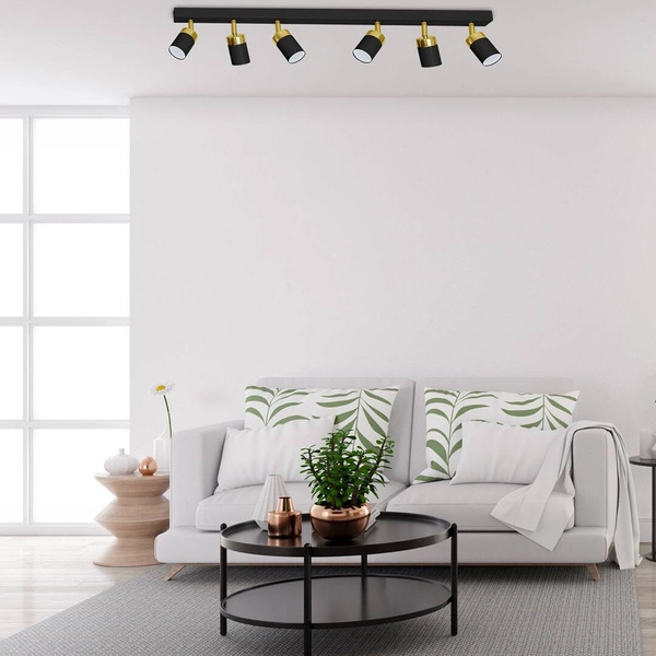 Lampa sufitowa JOKER, MLP6126, czarny/złoty, 6x8W GU10
